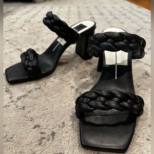 DOLCE VITA, "Paily" Black Braided Heeled Sandal Size 7